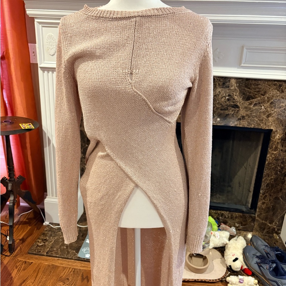 Long metallic pink beautiful Venus sweater